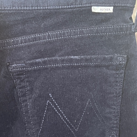 MOTHER The Outsider Crop Corduroy Jeans SZ 25 Navy Flare Boho Hipster Classic - Picture 7 of 10